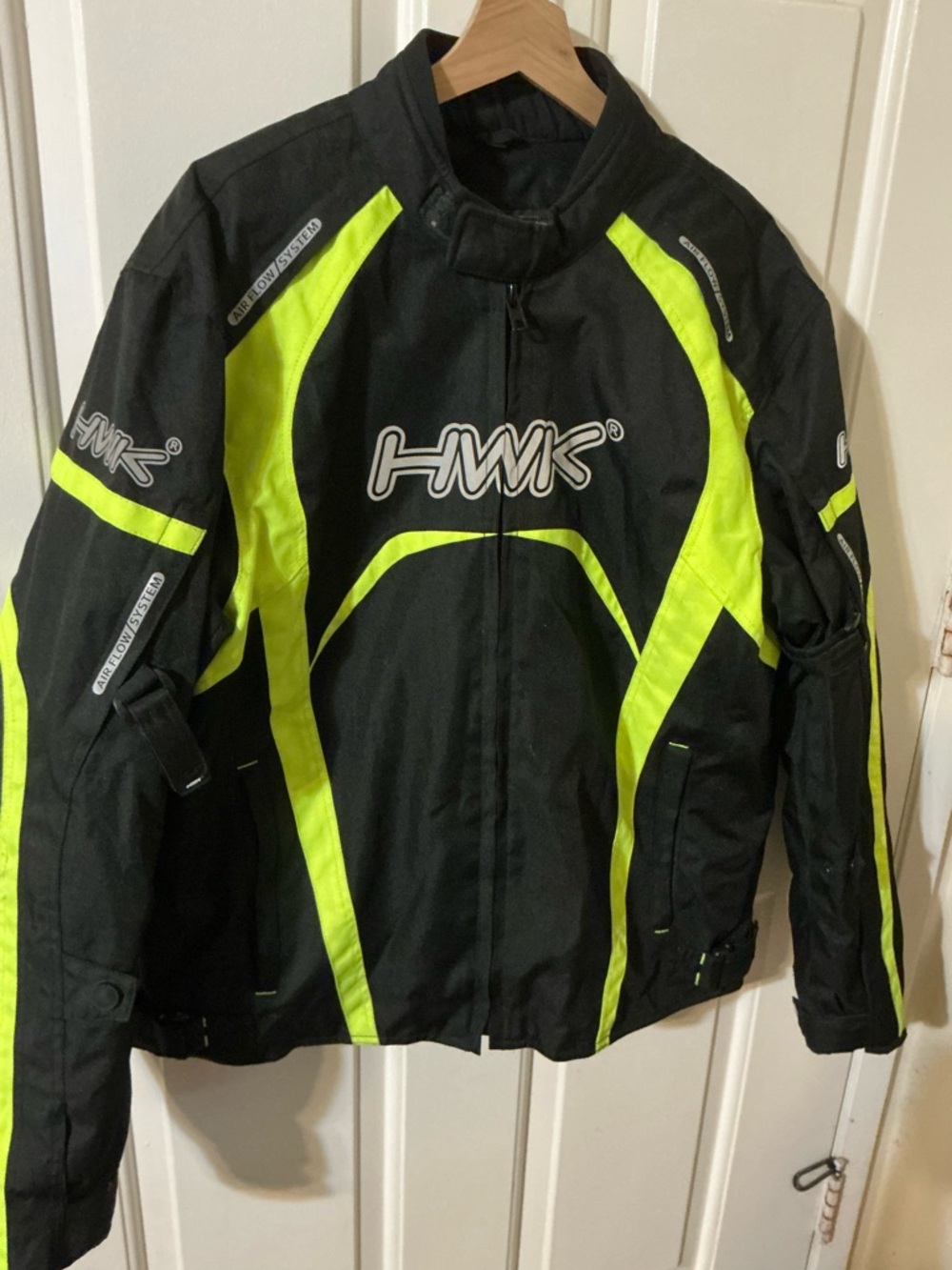 HWK Men's High-Visibility Black & Neon Yellow Motorcycle Jacket